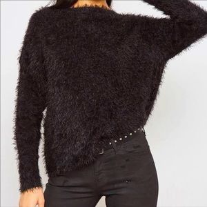 H&M Fuzzy Black Sweater